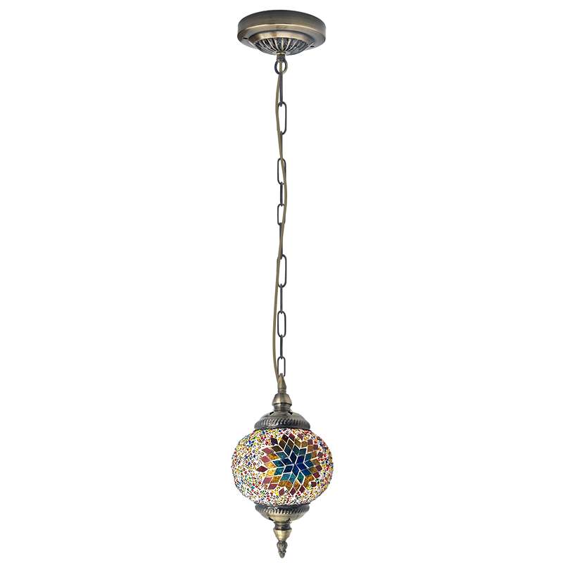 Turkish Mosaic Tiles Glass Pendant Light Fixture Globe Shape~4910-3