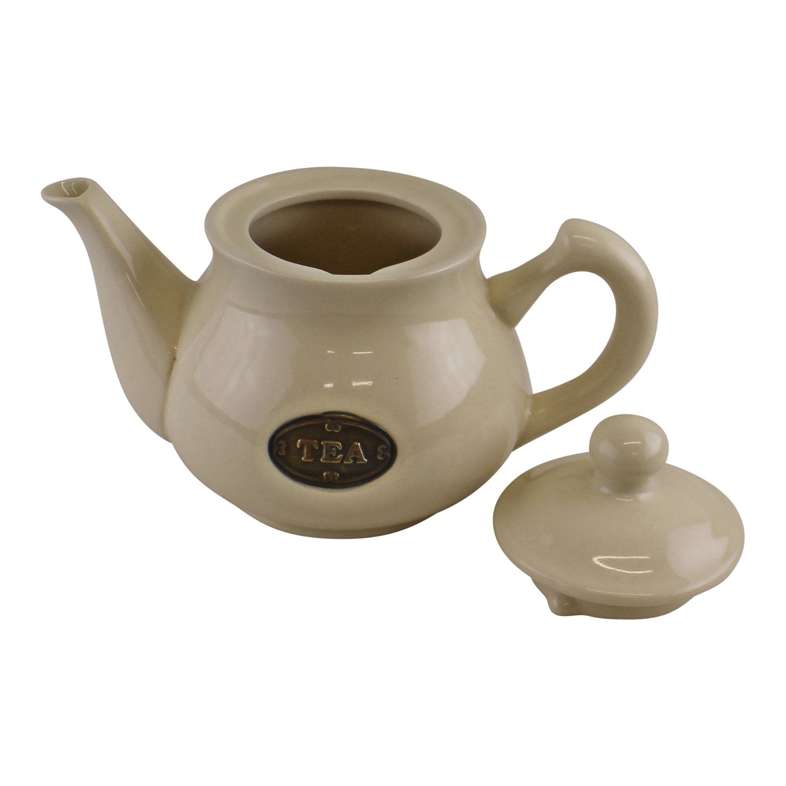 Country Cottage Cream Ceramic Teapot-2