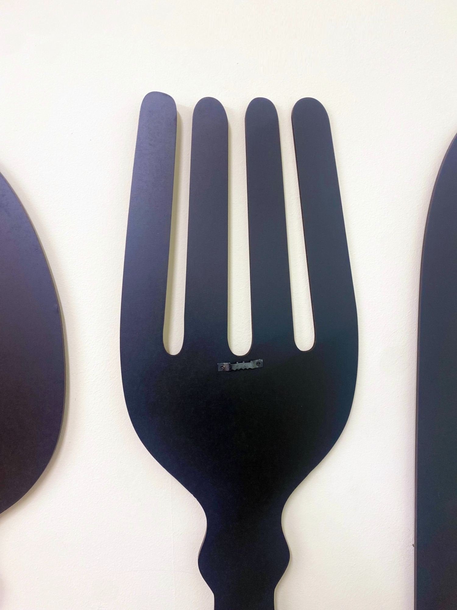 Black Three Piece Cutlery Wall Chalkboards 122cm-1