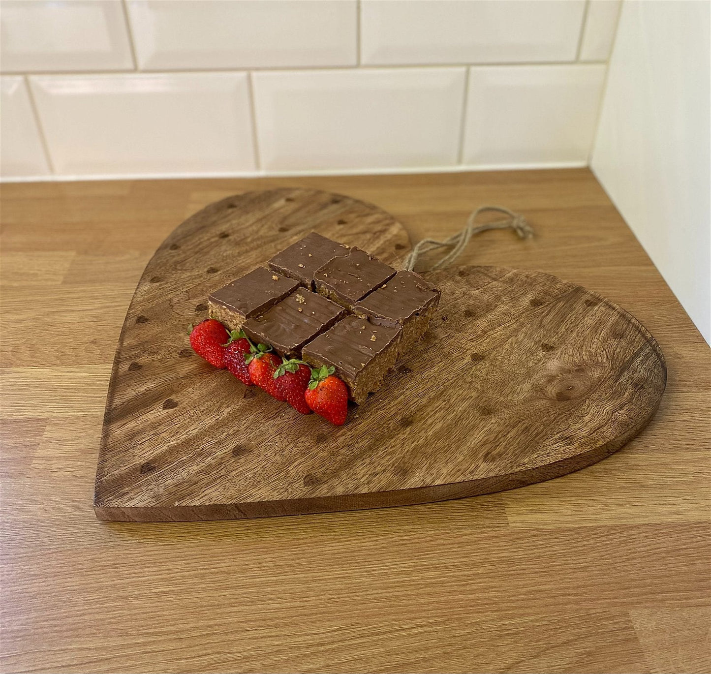 Heart Shaped Wooden Chopping Board 40cm-1