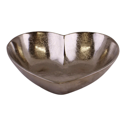 Silver Metal Heart Shaped Decorative Bowl-0