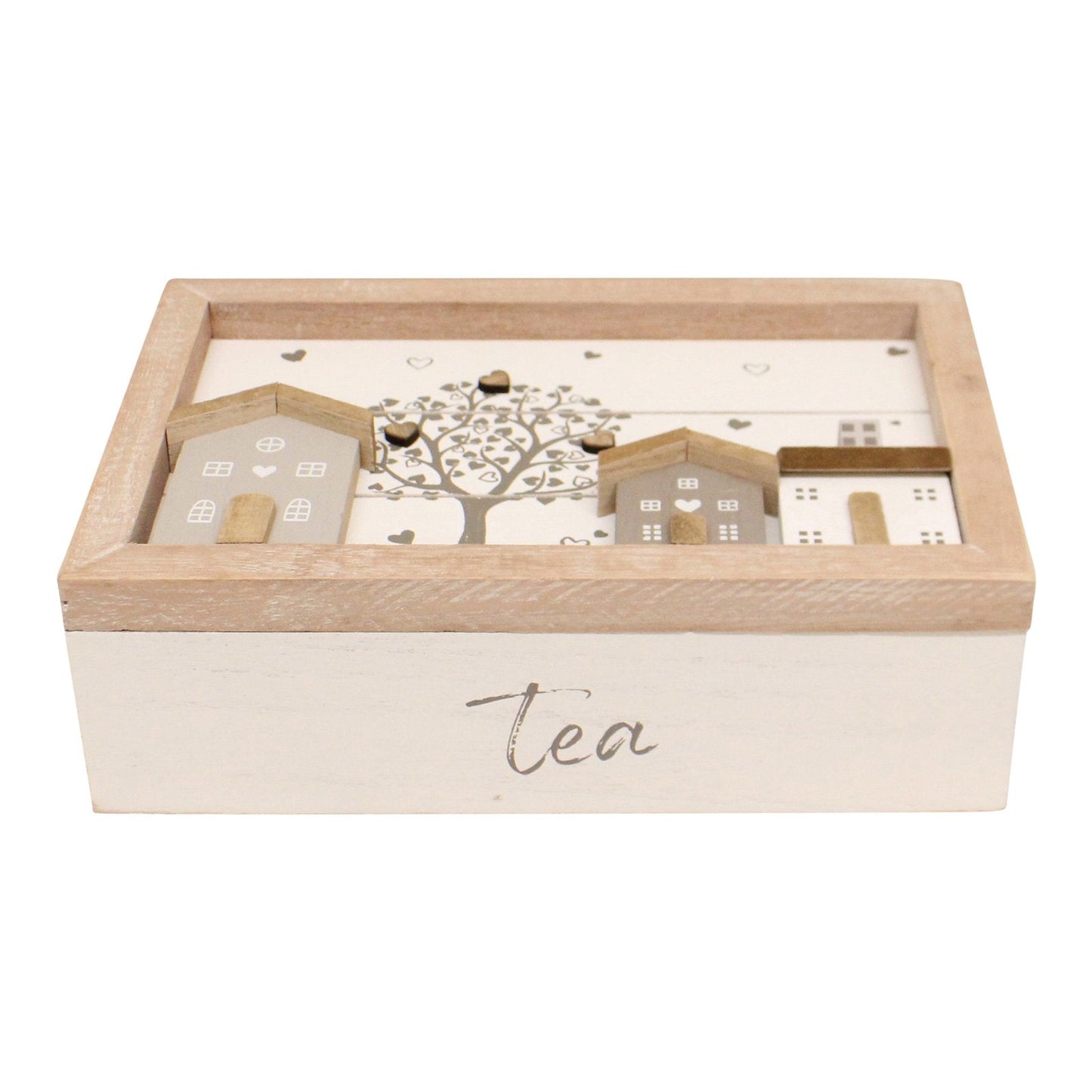 Tea Box, Wooden Houses Design, 24x16cm.-4