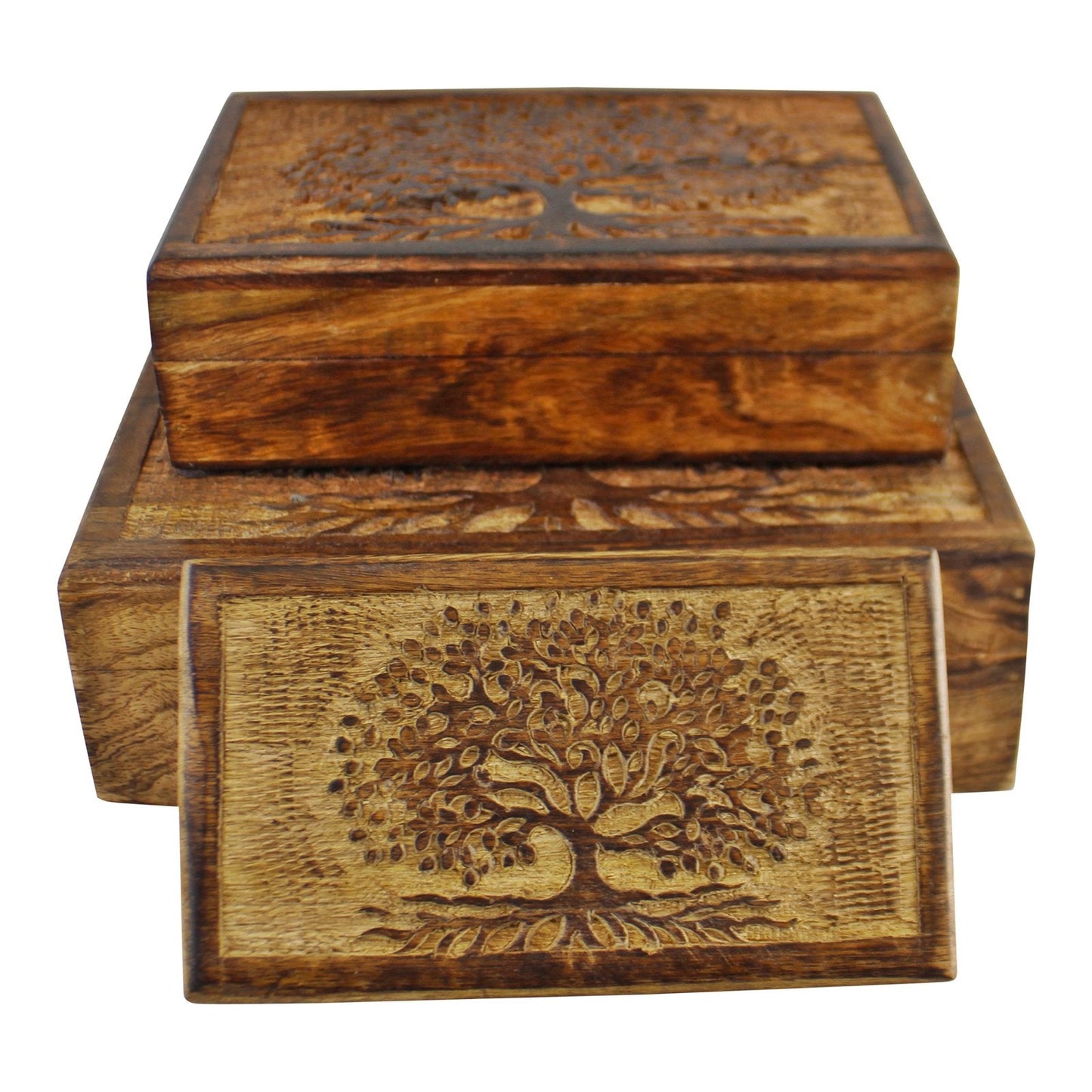 Set Of 3 Tree Of Life Wooden Boxes-2