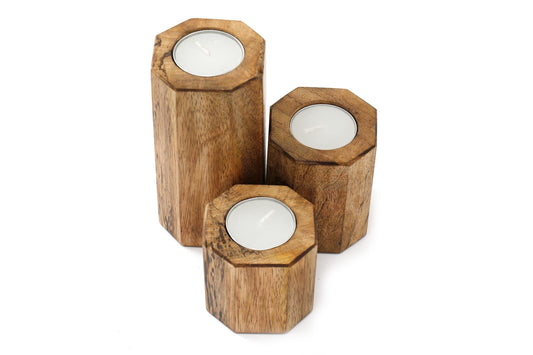 Set of Three Hexagon Tealight Holders-0