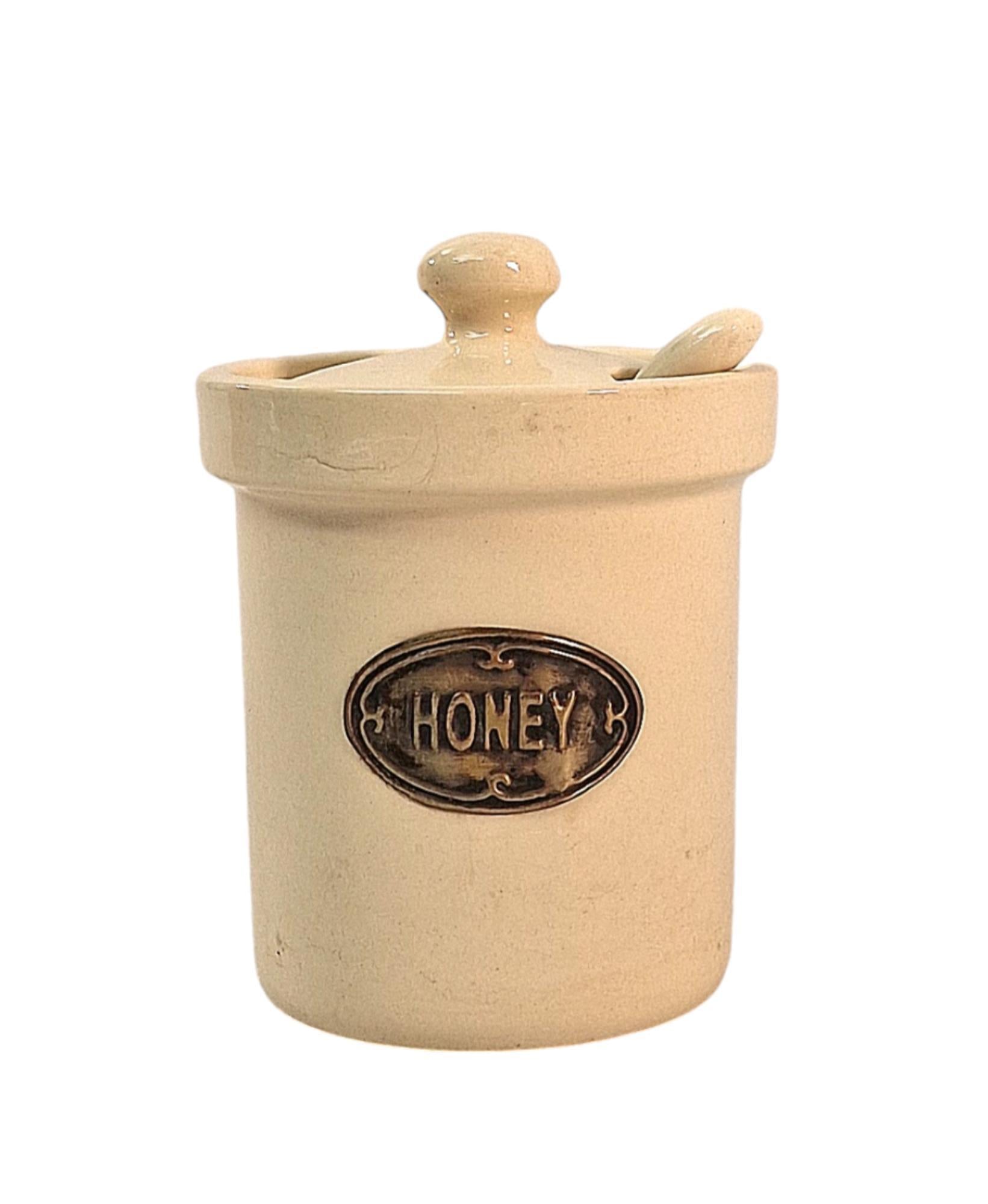 Ceramic Honey Jar with Ceramic Spoon-0