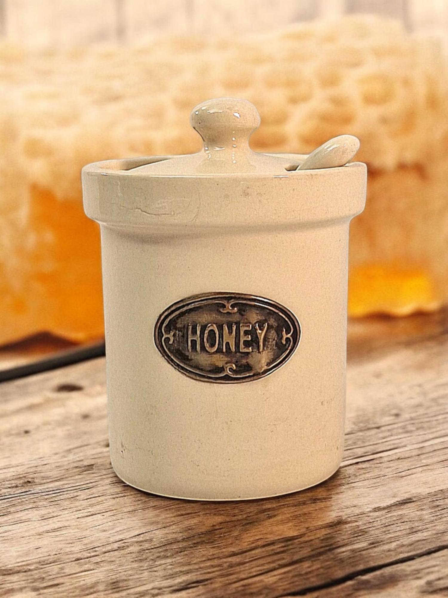 Ceramic Honey Jar with Ceramic Spoon-3