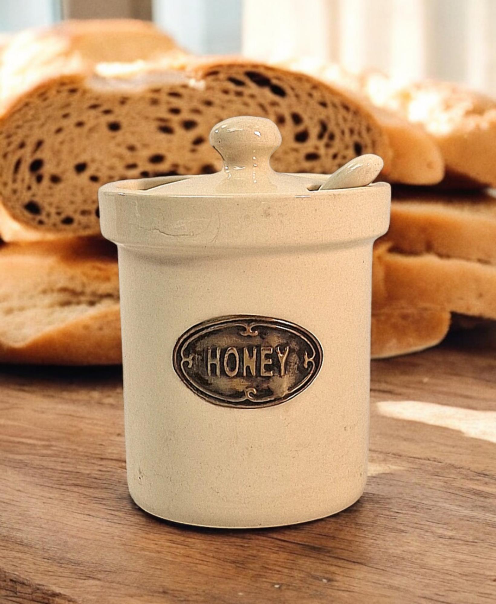 Ceramic Honey Jar with Ceramic Spoon-4