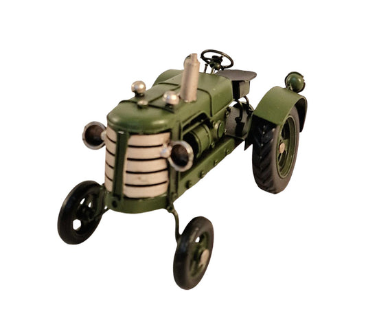 Green Metal Tractor Ornament 17cm-0